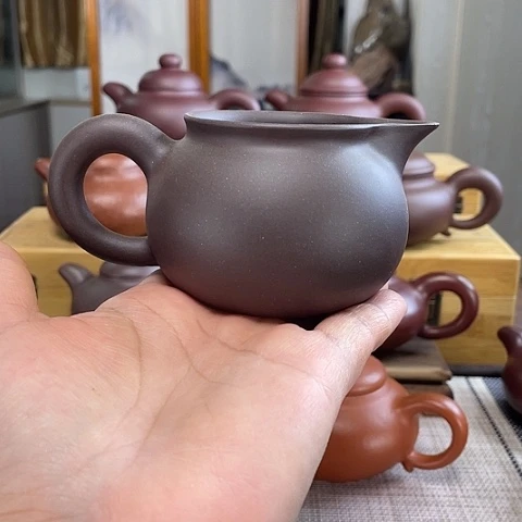家***才茶杯紫泥天青的公道杯