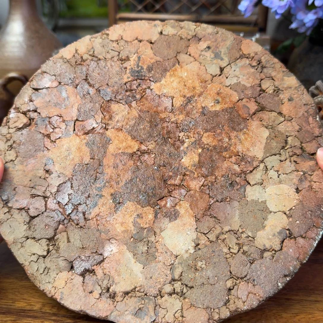 备前烧 柴岗祐太荒土干泡盘