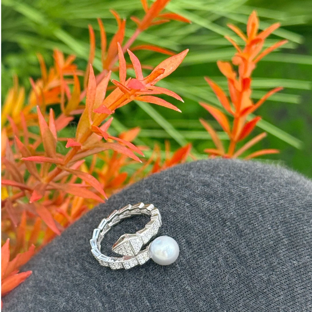 【晓艾珍珠】 海水真多麻戒指 7-8mm s925银 X975