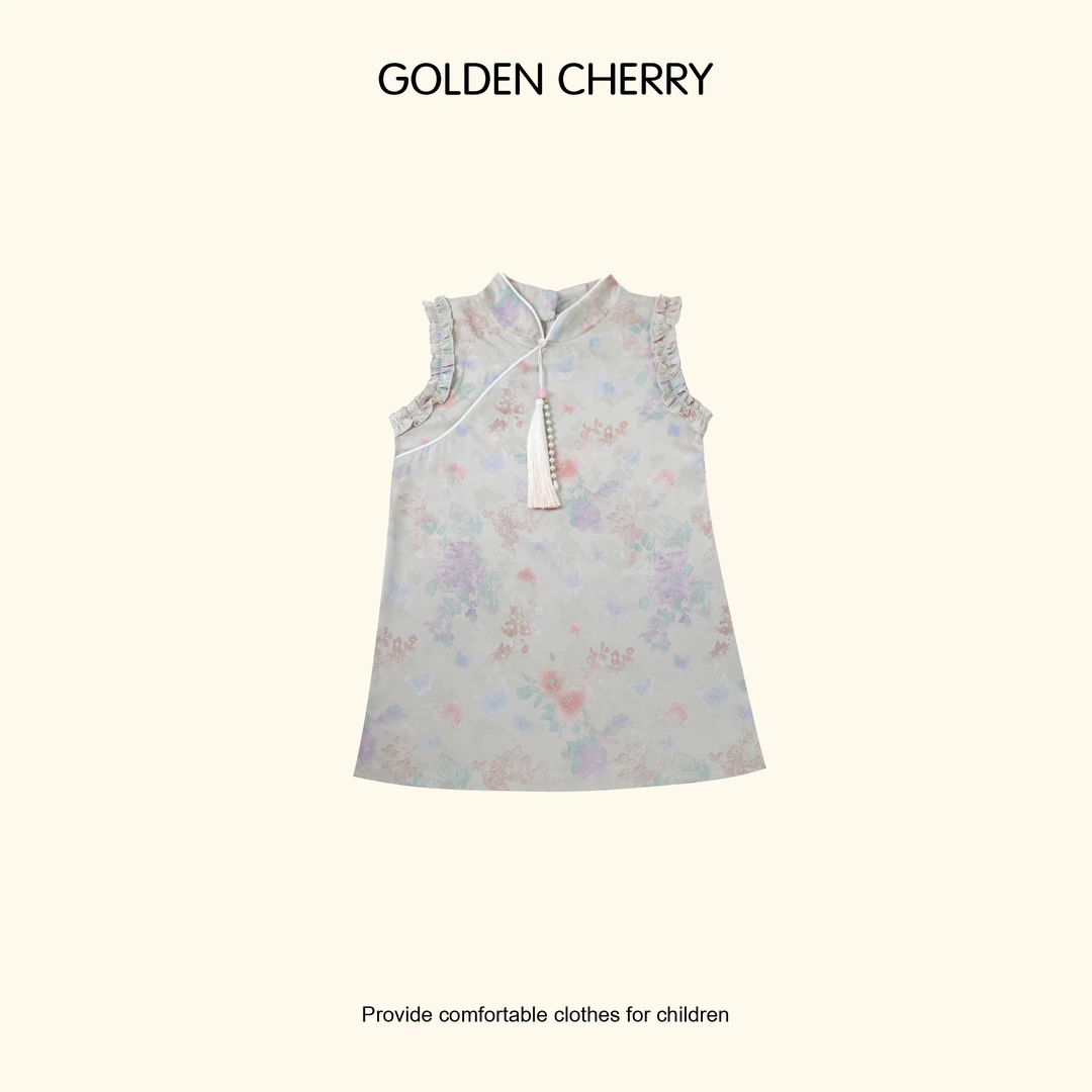 8【Golden cherry】小童流苏吊坠彩色旗袍QDD168