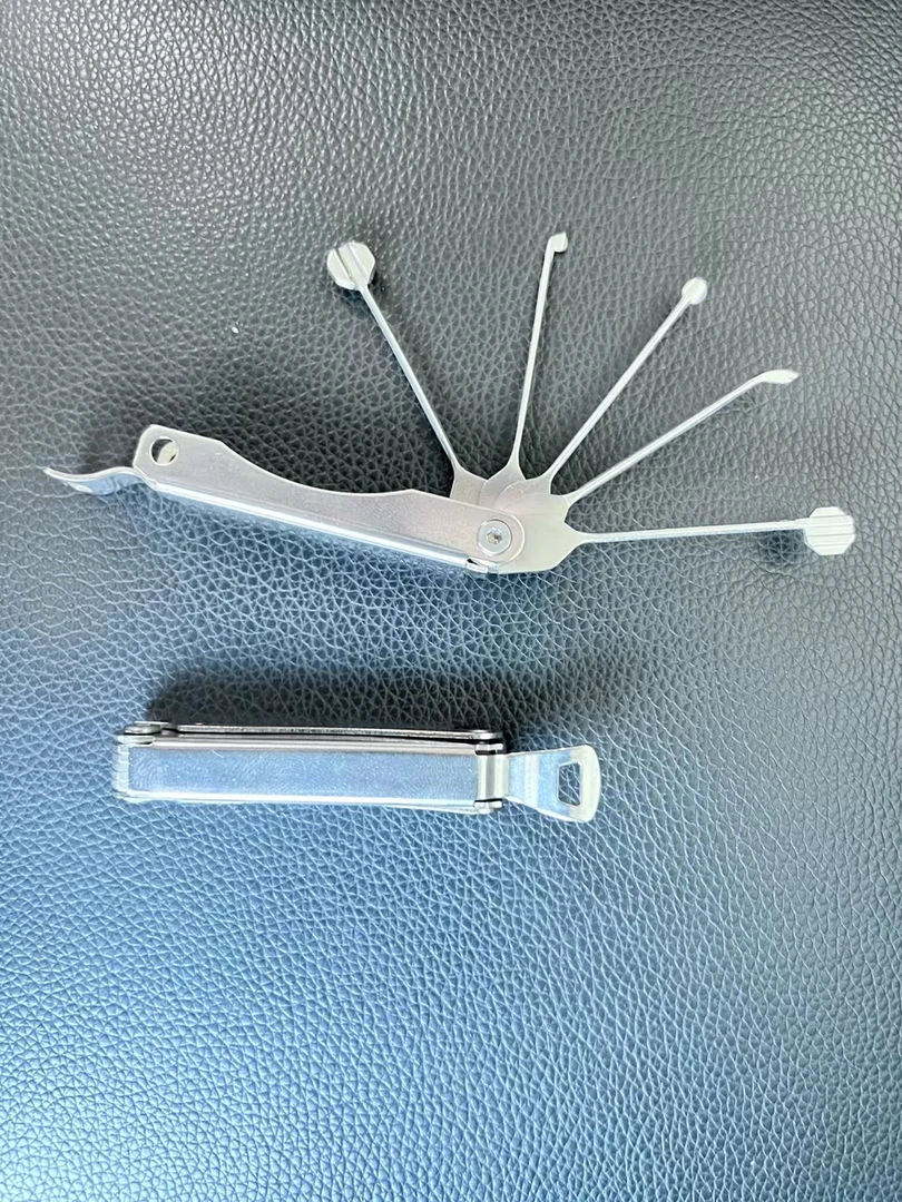 极速风暴 不锈钢折叠五件小工具 民用锁具快捷维修工具