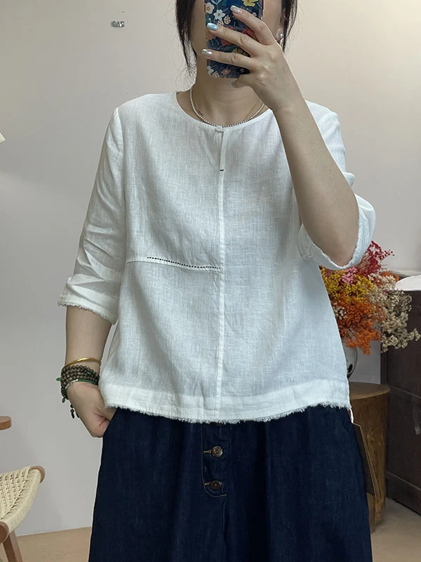 DaoZi/丹丹高品质毛边汉麻上衣-253