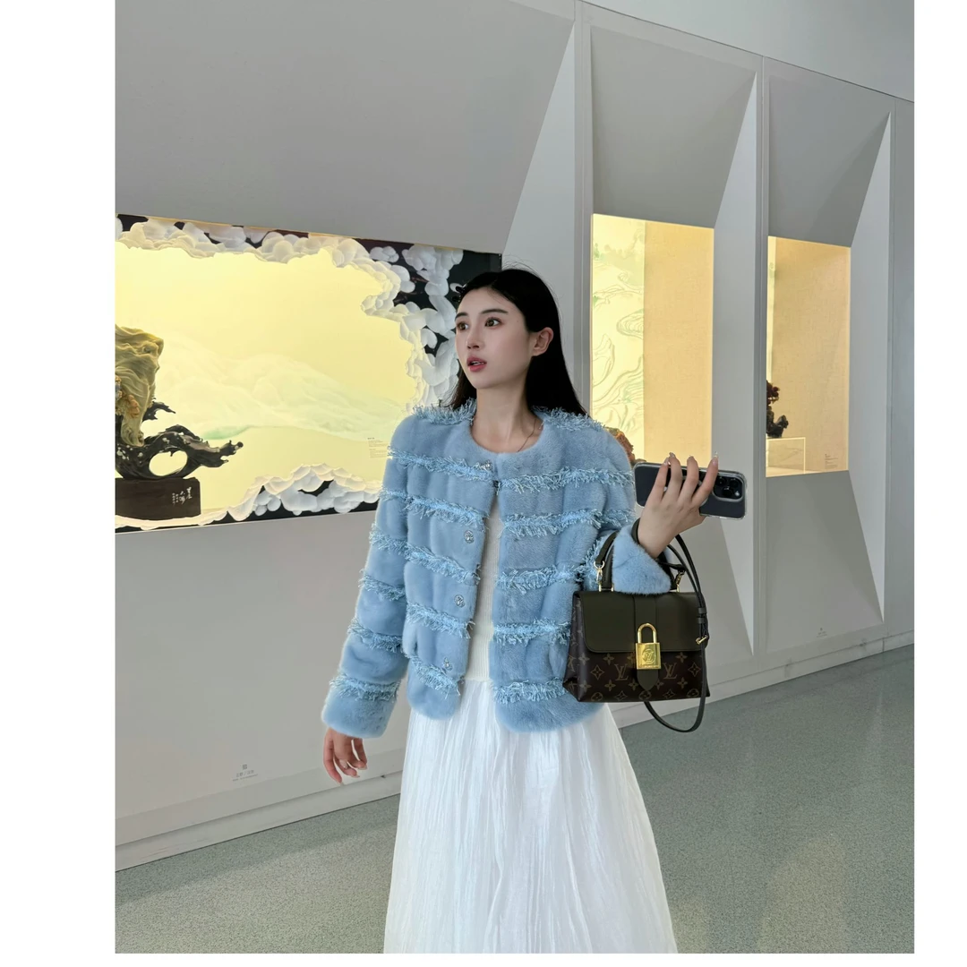 【虫小草】山花凝香 小香风水貂短款保暖显瘦时尚外套