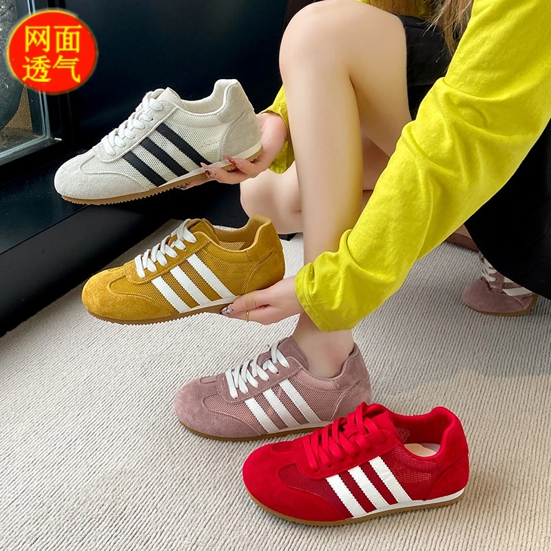 爆款德训阿甘鞋女2025夏季新款百搭网面透气运动软底轻便休闲板鞋