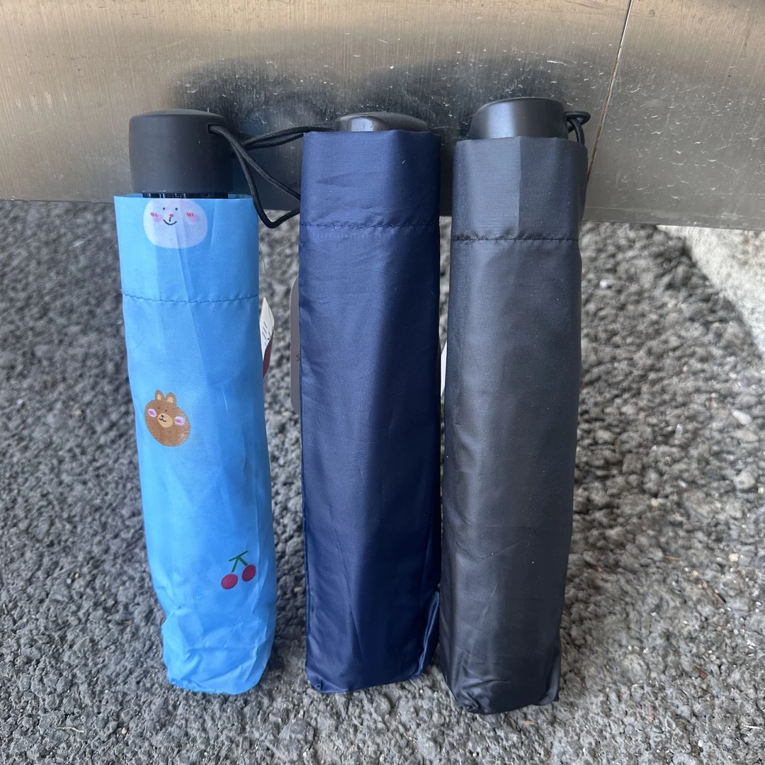 小熊卡通 纯色 雨伞 手动折叠 便携 常规8骨