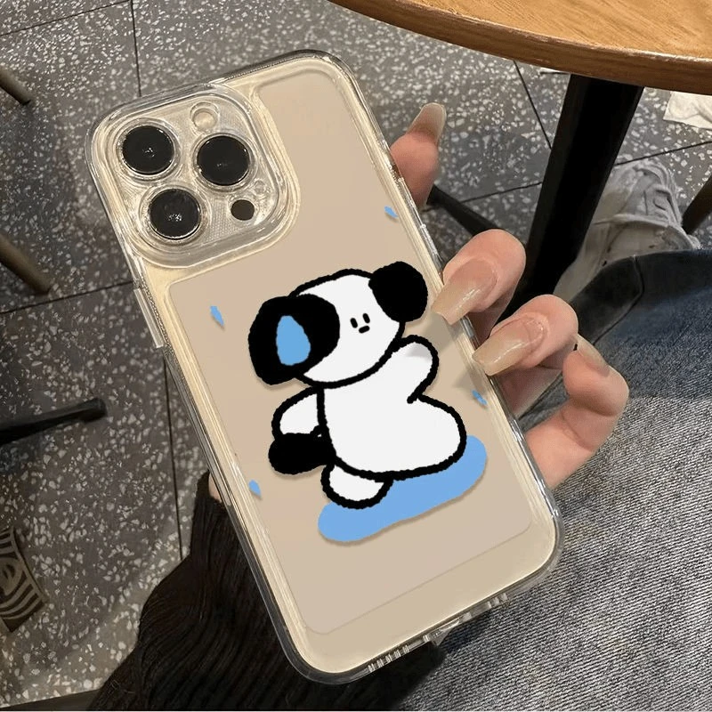流汗淋雨小狗适用苹果15PROMAX手机壳iPhone14新款13透明12软壳11