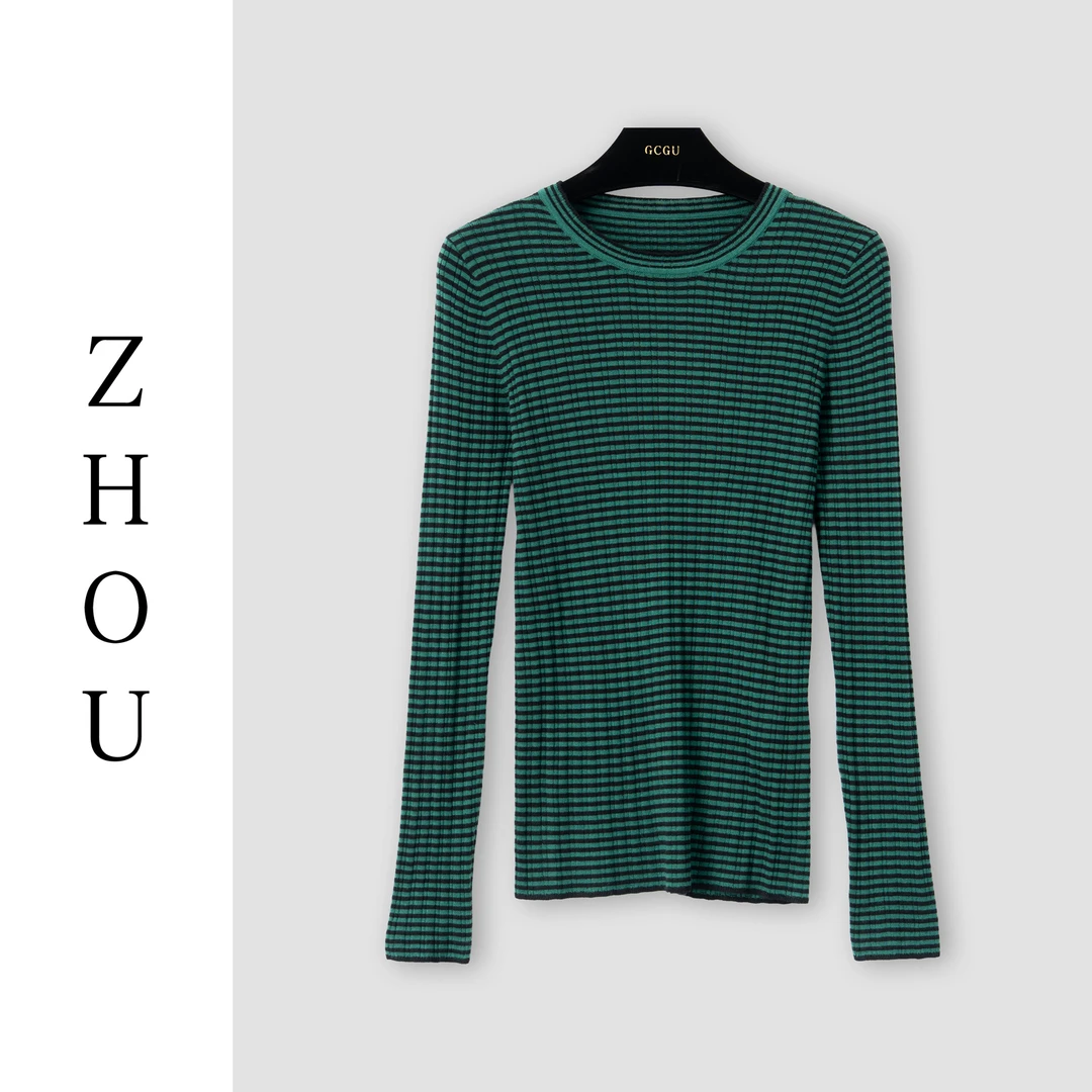 （周哥甄选）绿条上衣-19091