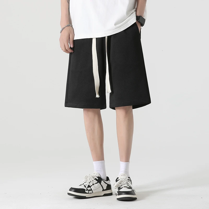 夏季新款五分裤2025男士休闲纯色运动跑步裤潮牌百搭简约沙滩裤