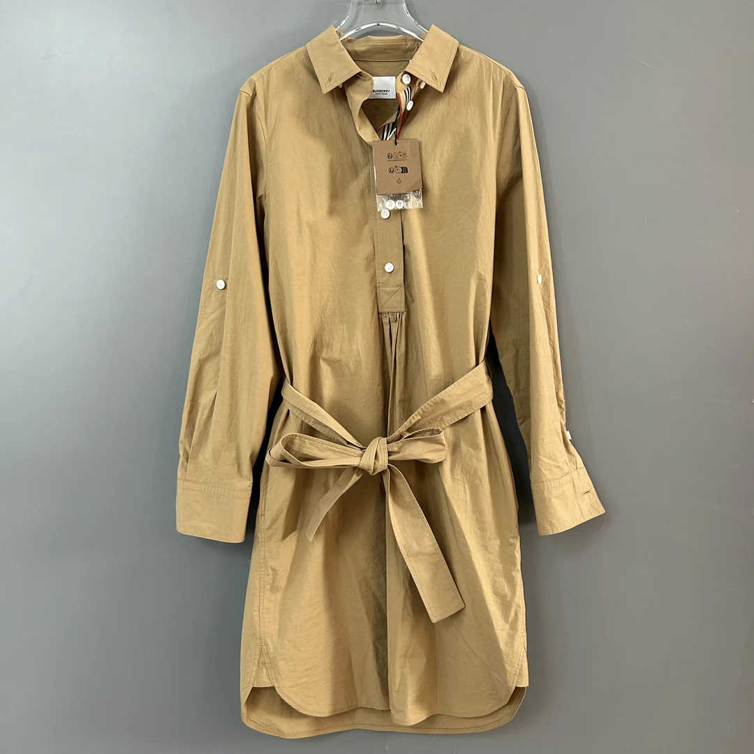 未使用 BURBERRY/博柏利 卡其色衬衫连衣裙