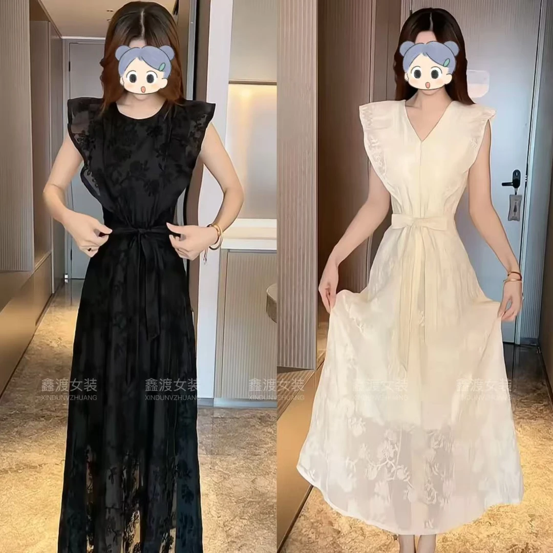 2025夏季新款时尚显瘦气质女士网红洋气连衣裙百搭款D9624