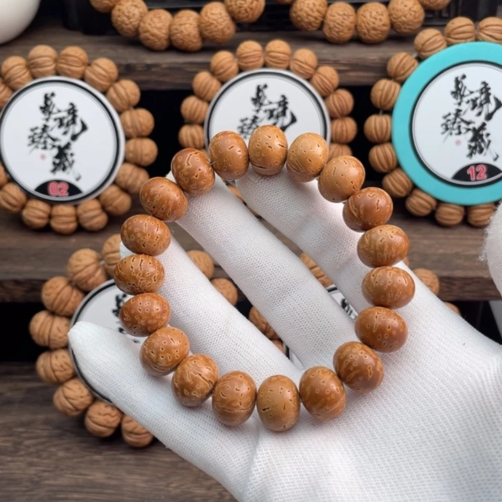 四***月桃木算盘珠桃核手串