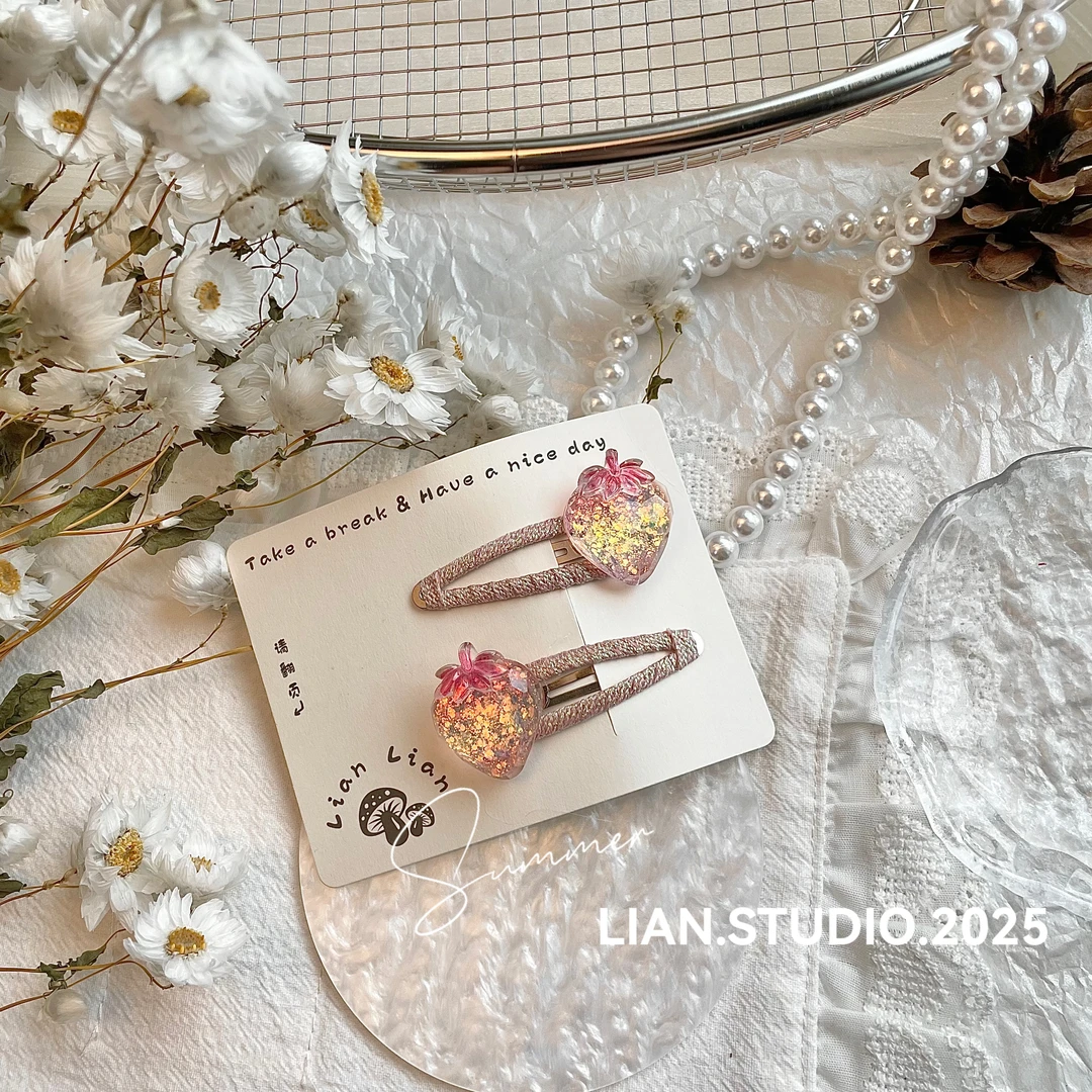 草莓大掰掰 全店满19.9包邮 Lian原创 水滴掰掰夹 A-0168