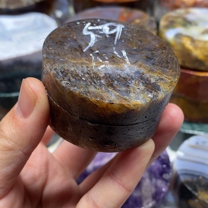 一***林定制玛瑙一个圆牌抛光