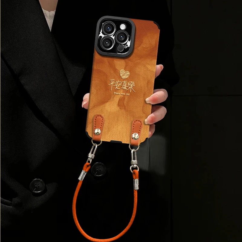 平安喜乐适用苹果vivo华为oppo小米iPhone17瞳眼小羊皮手机壳