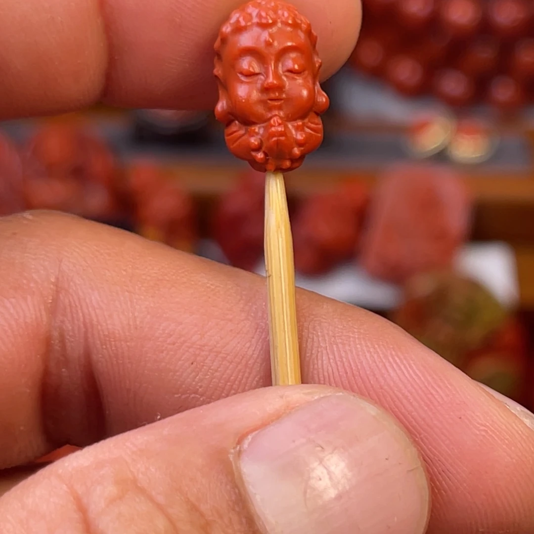 南红玛瑙瓦西精工宝宝佛卡10m m未镶嵌