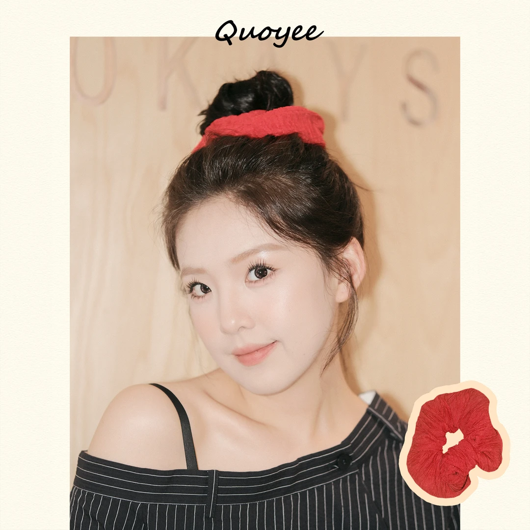 Quoyee 红色大肠发圈韩系甜美风 亮色发绳LD001J3