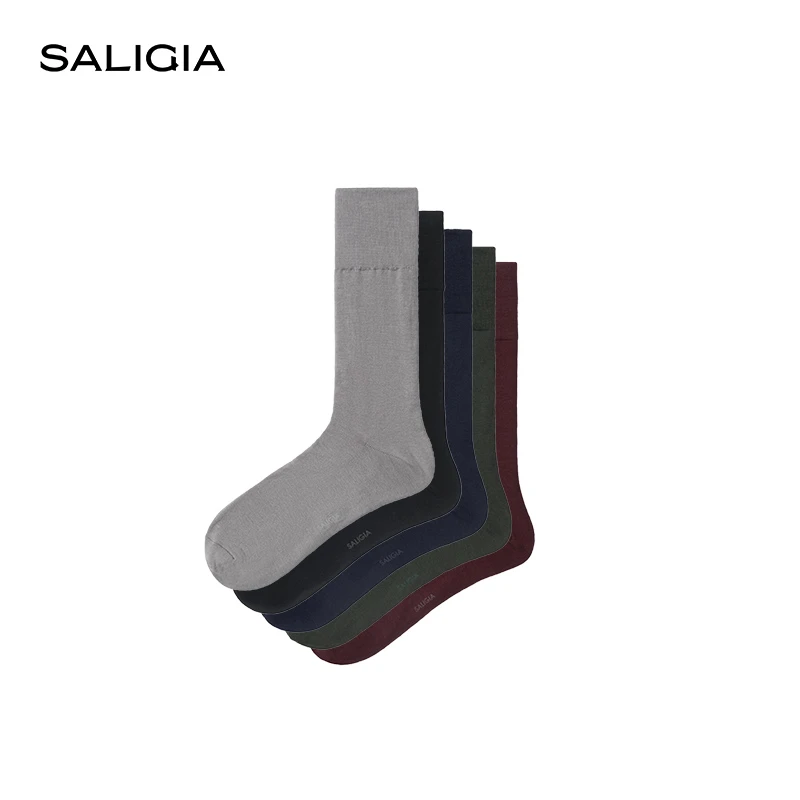 SALIGIA精英质感强捻丝光棉男士长袜1双