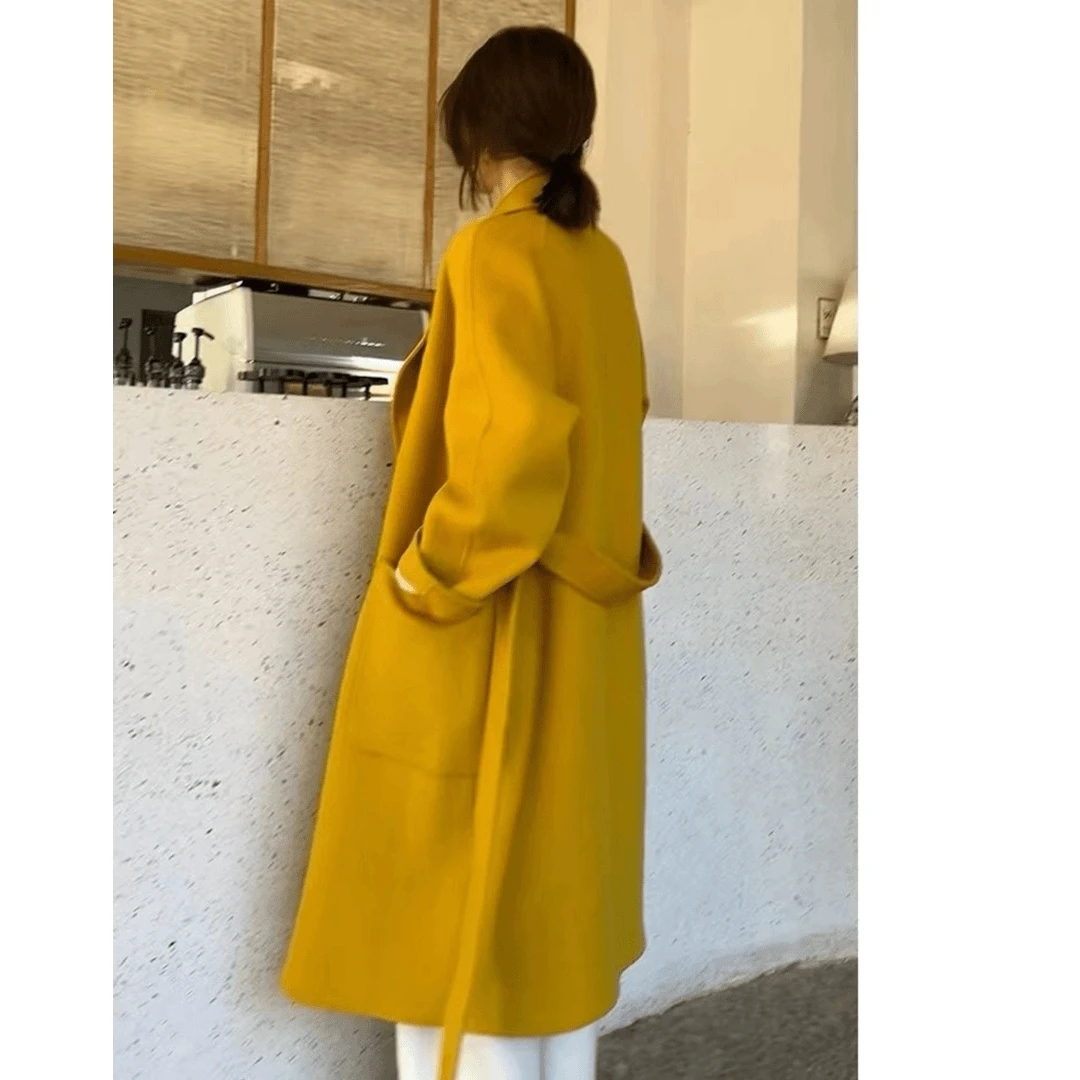 【亏品】百搭气质秋冬显瘦长款毛呢双面羊毛大衣1911