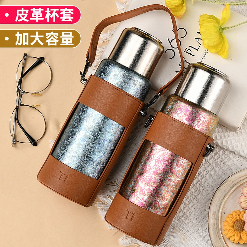 纯钛保温杯焖茶杯户外旅行焖泡水杯600ML高档礼物茶水分离泡茶杯