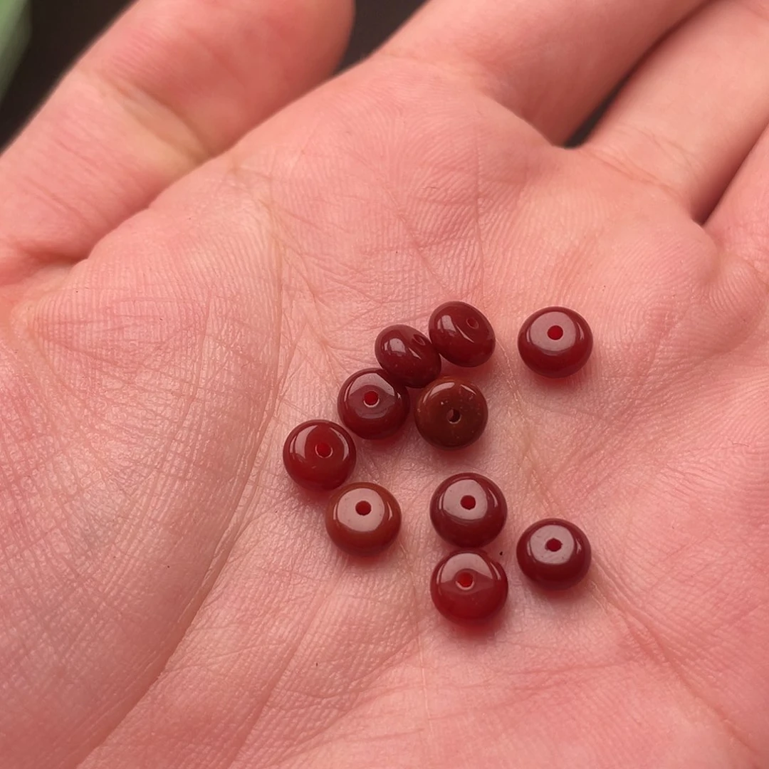 南红玛瑙7号 3*6牛血红隔片一组10颗未镶嵌