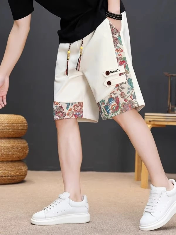 仓石一树潮牌青少年短裤男款夏季宽松国潮五分裤百搭休闲运动裤子