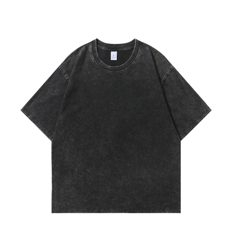 男女短袖T恤做旧T恤复古宽松美式定制logo图案夏季半袖广告衫定制