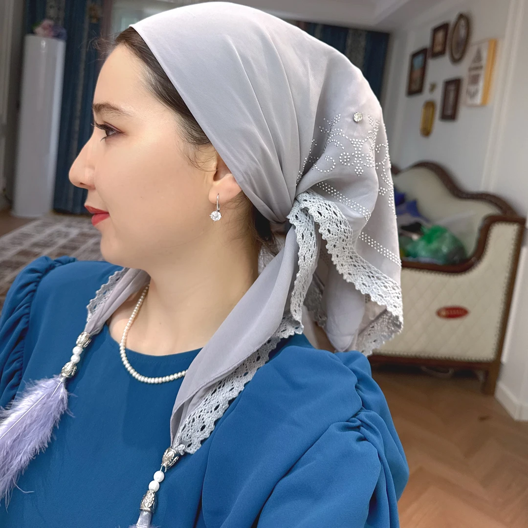 头巾  灰色  进口 羽毛