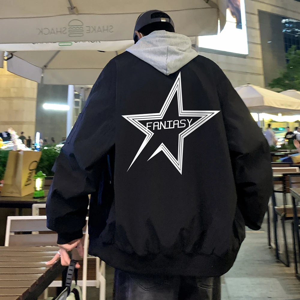 美式潮流棒球服外套男2026春秋季休闲加肥加大码宽松百搭飞行夹克