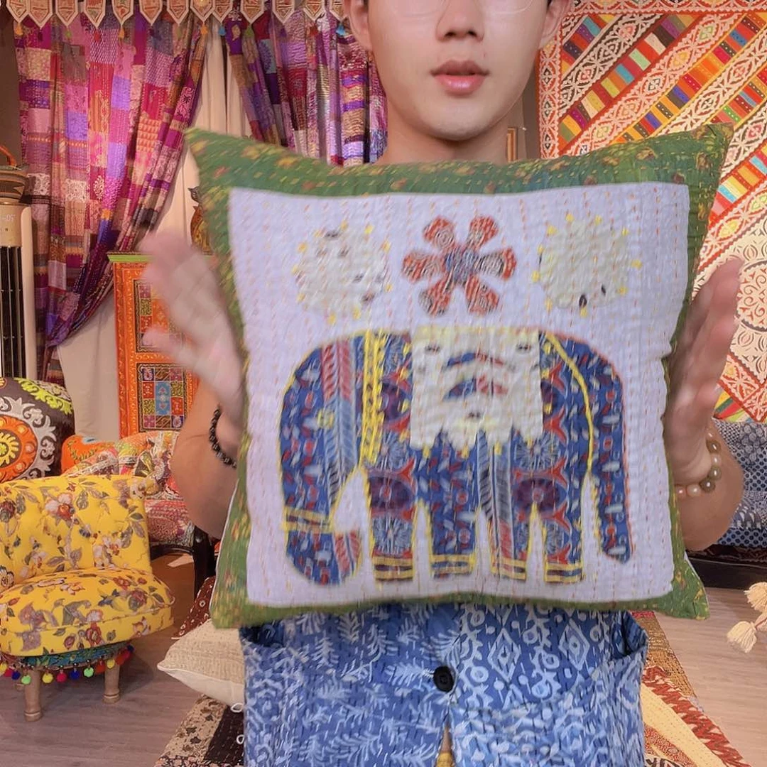 混纺落地款绿色大象抱枕98888