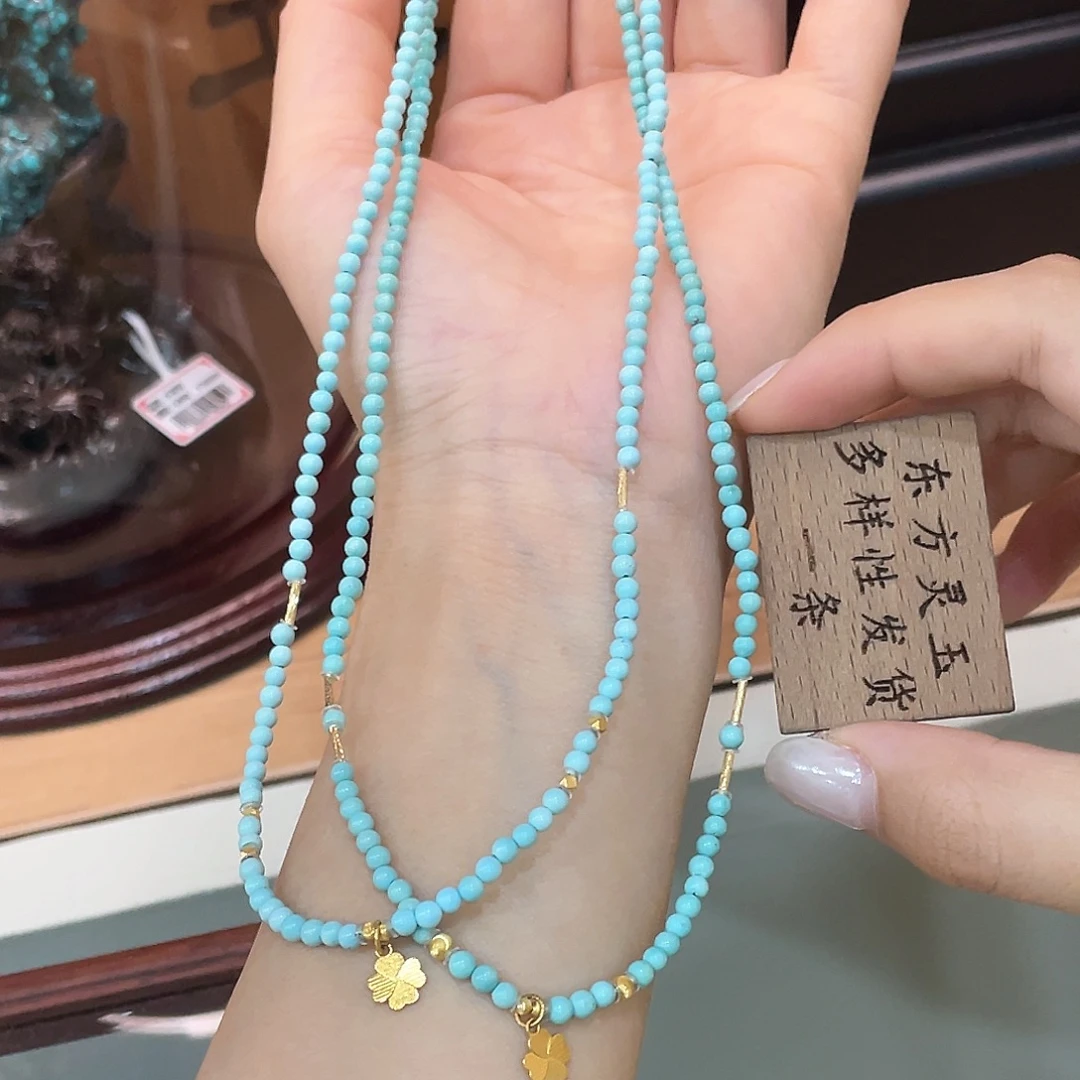绿松石18K金镶嵌颈饰