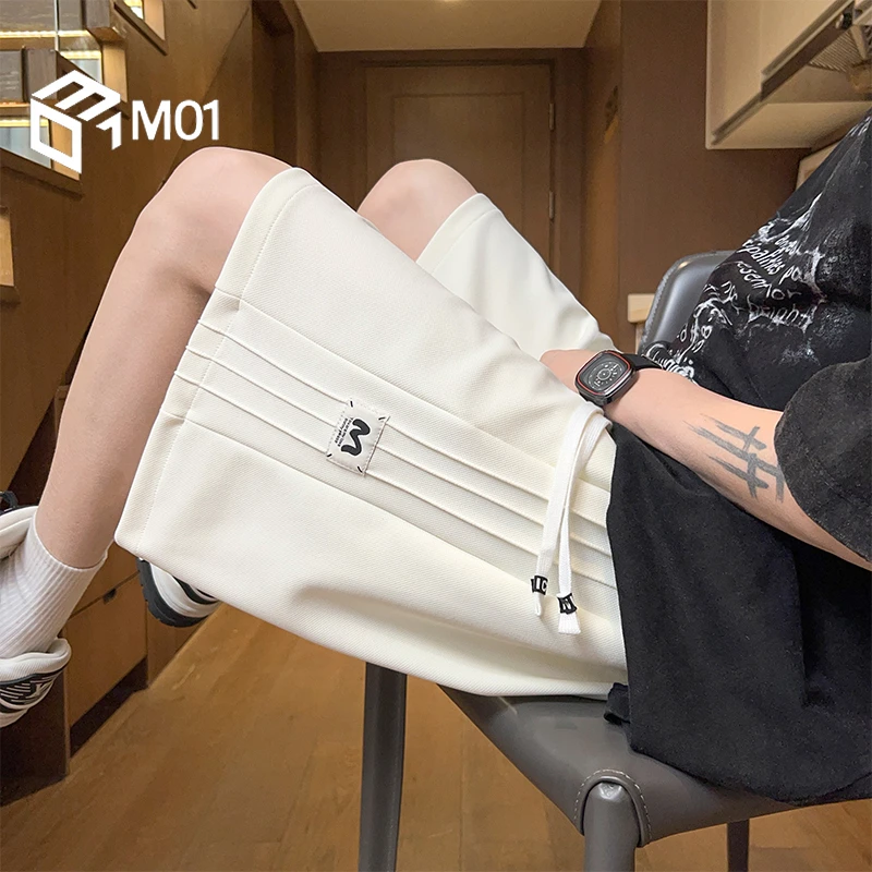 M01小标短裤男夏季新款潮牌潮流痞帅运动裤子宽松直筒休闲五分裤