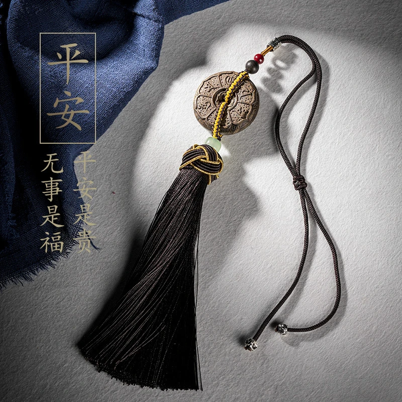 金丝楠木平安扣挂饰高档2025新款礼物车载内装后视镜汽车挂件车用