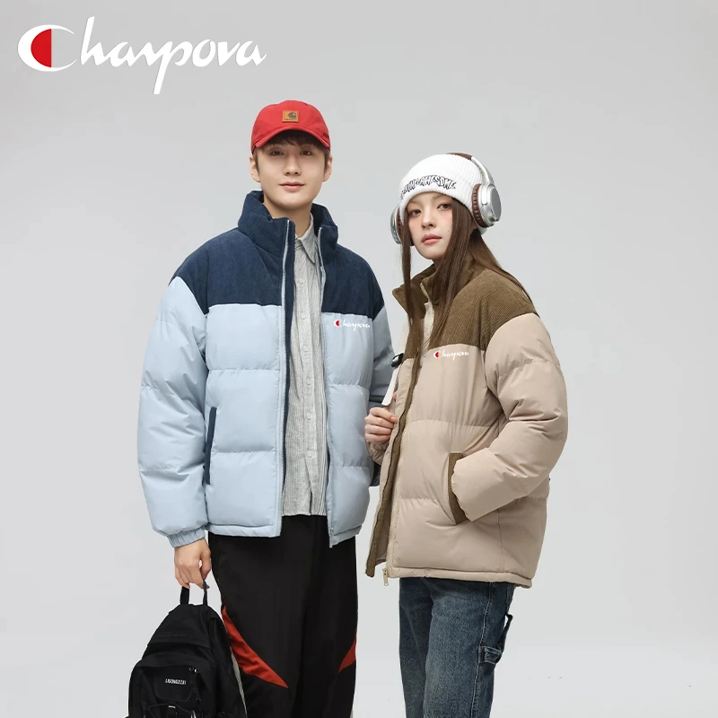 冠军犀牛【F品牌补贴】2025新款撞色立领情侣款加厚保暖棉服棉衣