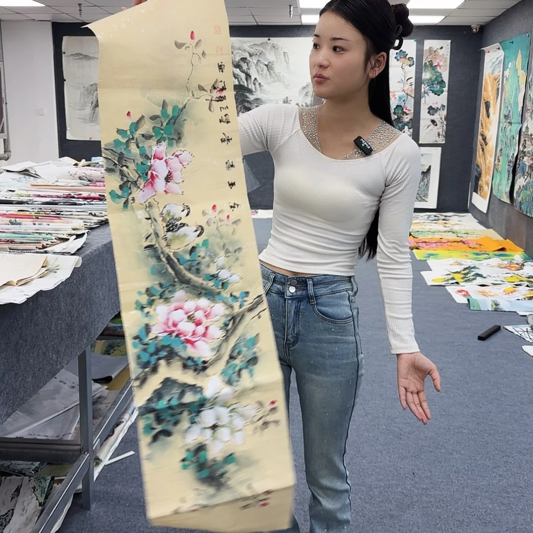 国画作品小姐姐放漏中