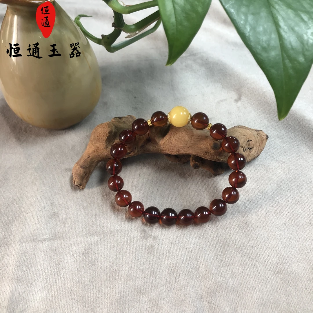 天然琥珀血泊手串8-9mm-1-268