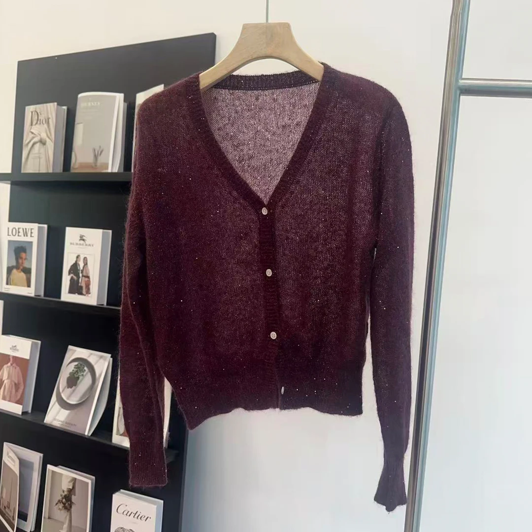 95MS3952针织宽松女毛针织衫时尚上衣气质长袖百搭镂空秋冬毛衣