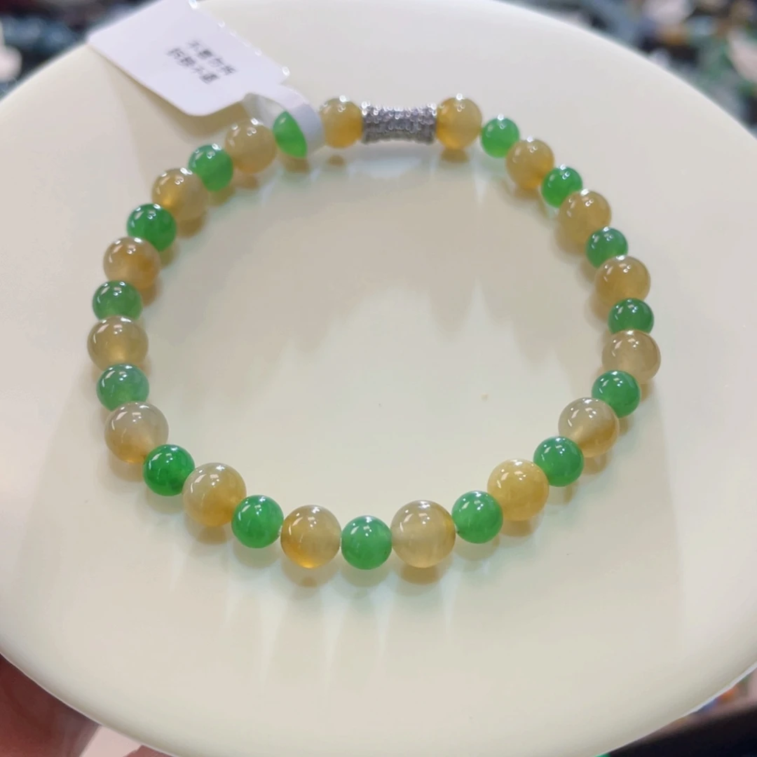 未镶嵌手链翡翠双彩珠福利