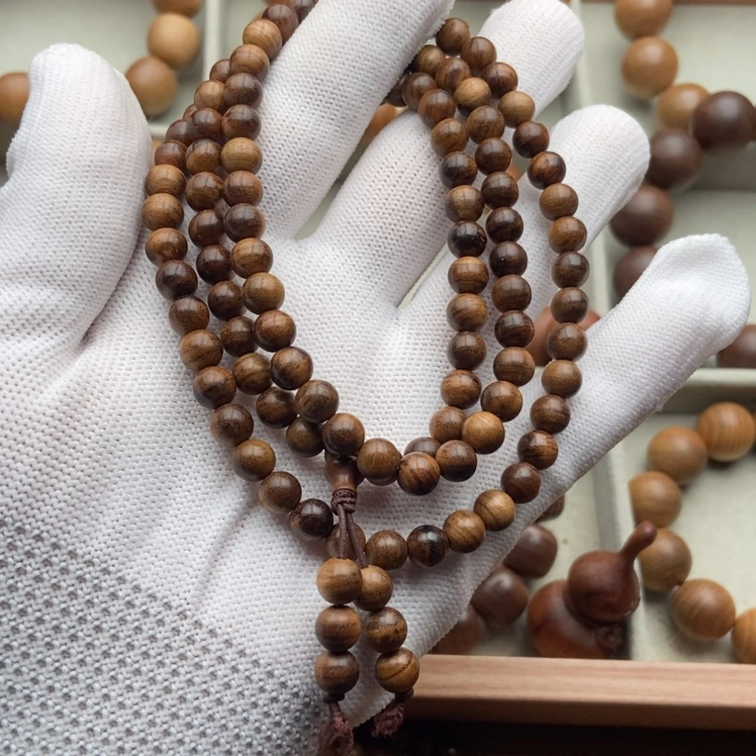 是***_手串/手链檀香木0.6老山檀香黑肉沉药香瑕疵念珠