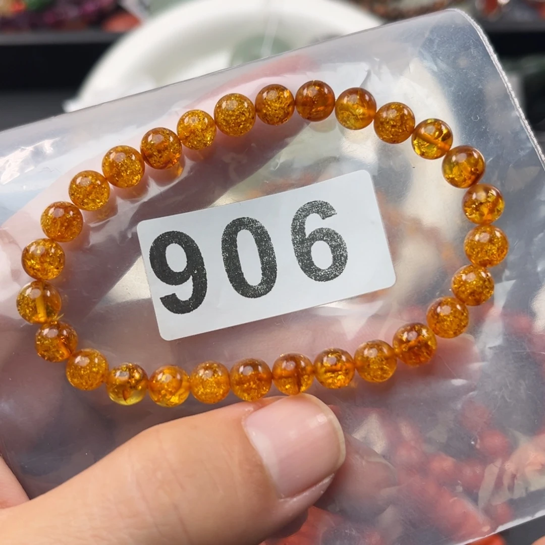 琥珀未镶嵌手链6.6mm
