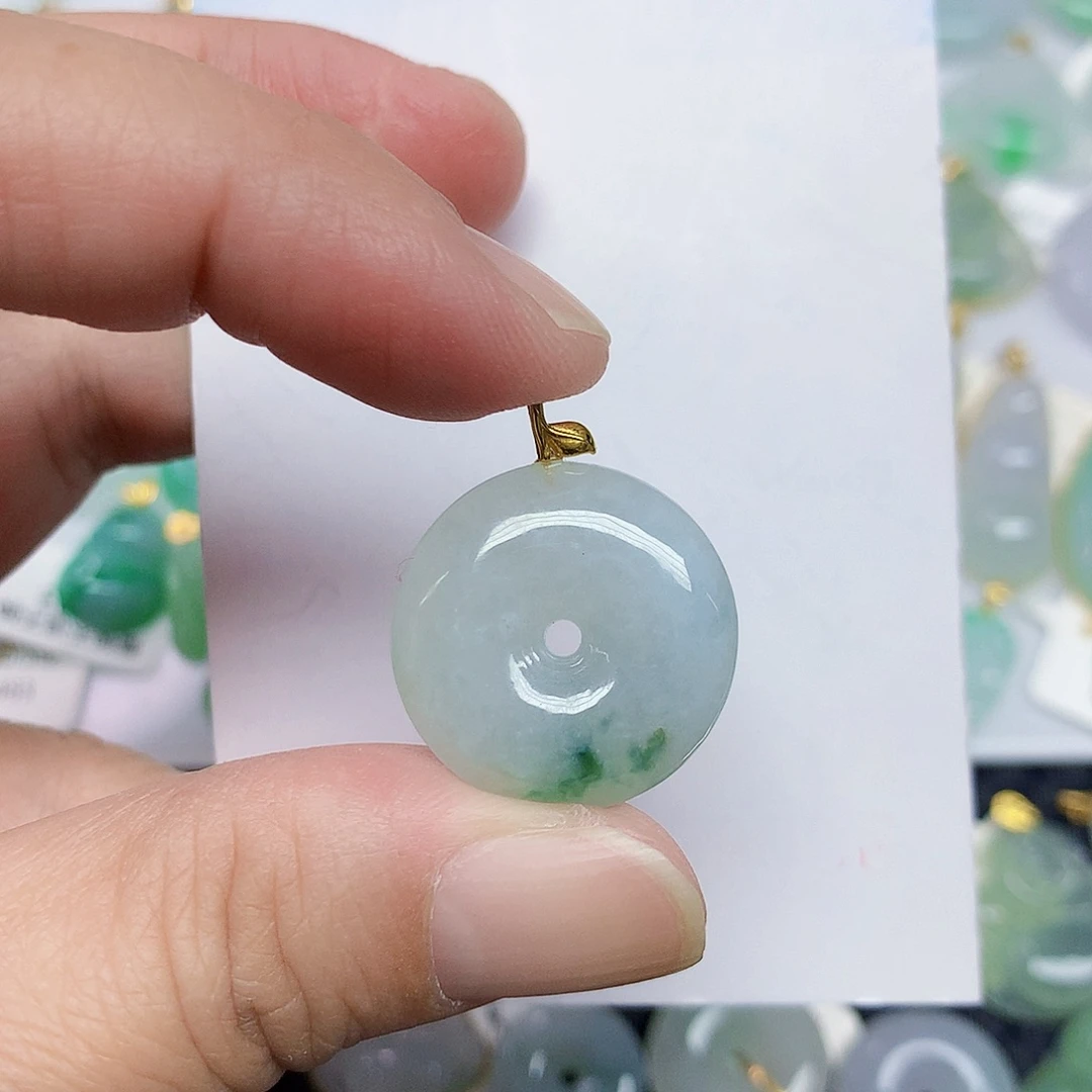 翡翠18K金镶嵌颈饰34567