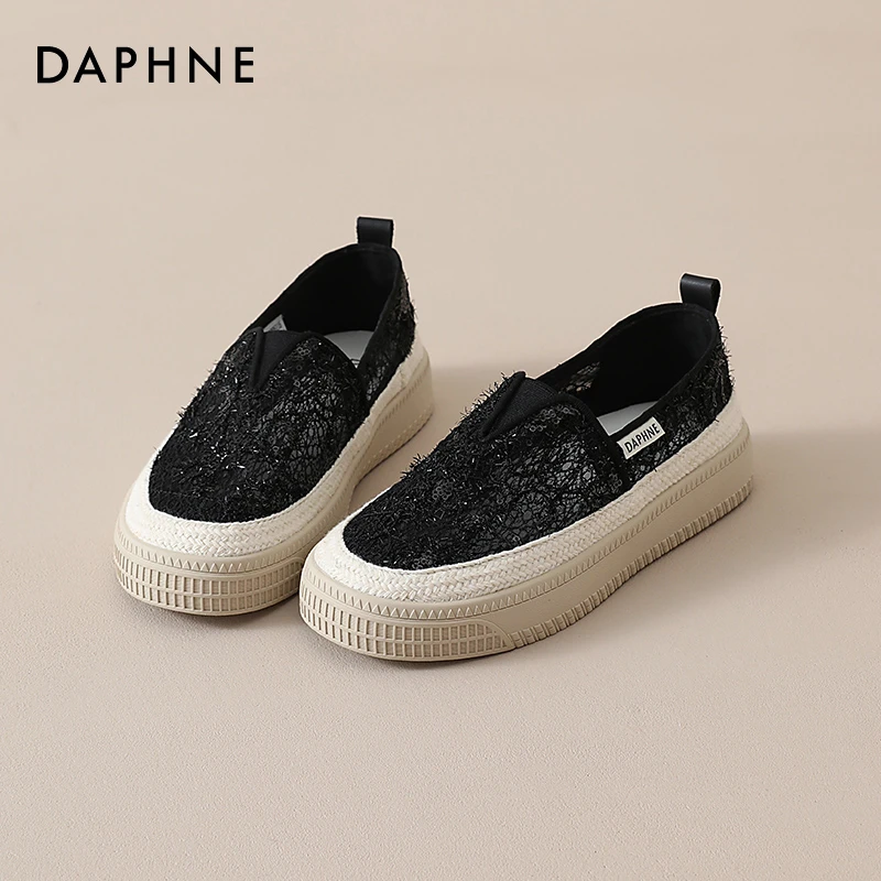 达芙妮厚底渔夫鞋女士2025新款夏季薄款一脚蹬小香风单鞋爆款透气