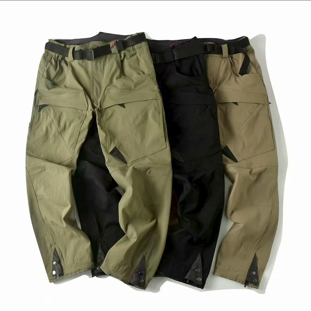 高端户外越野登山徒步防风防泼水宽松直筒冲锋裤204012