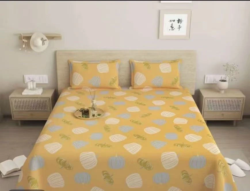 双人床单-【暖暖南瓜黄】尺寸2*2.3米秋冬季加密加厚斜纹柔软
