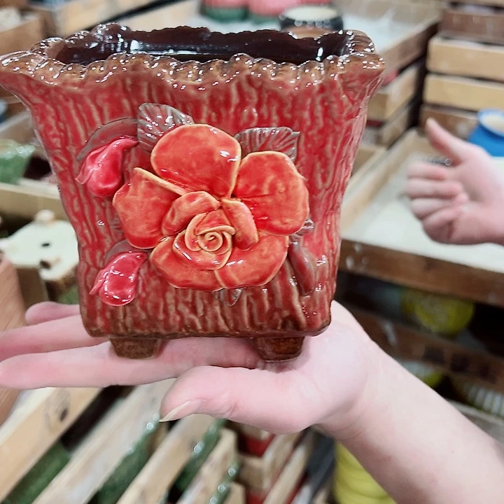 有孔，凑单福利满10元发货陶瓷多肉花盆！