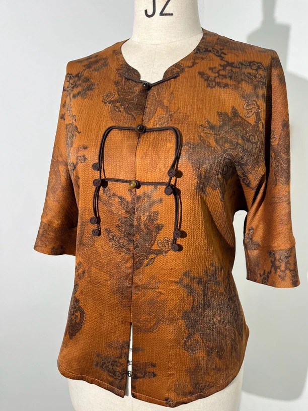 珍珠段香云纱上衣