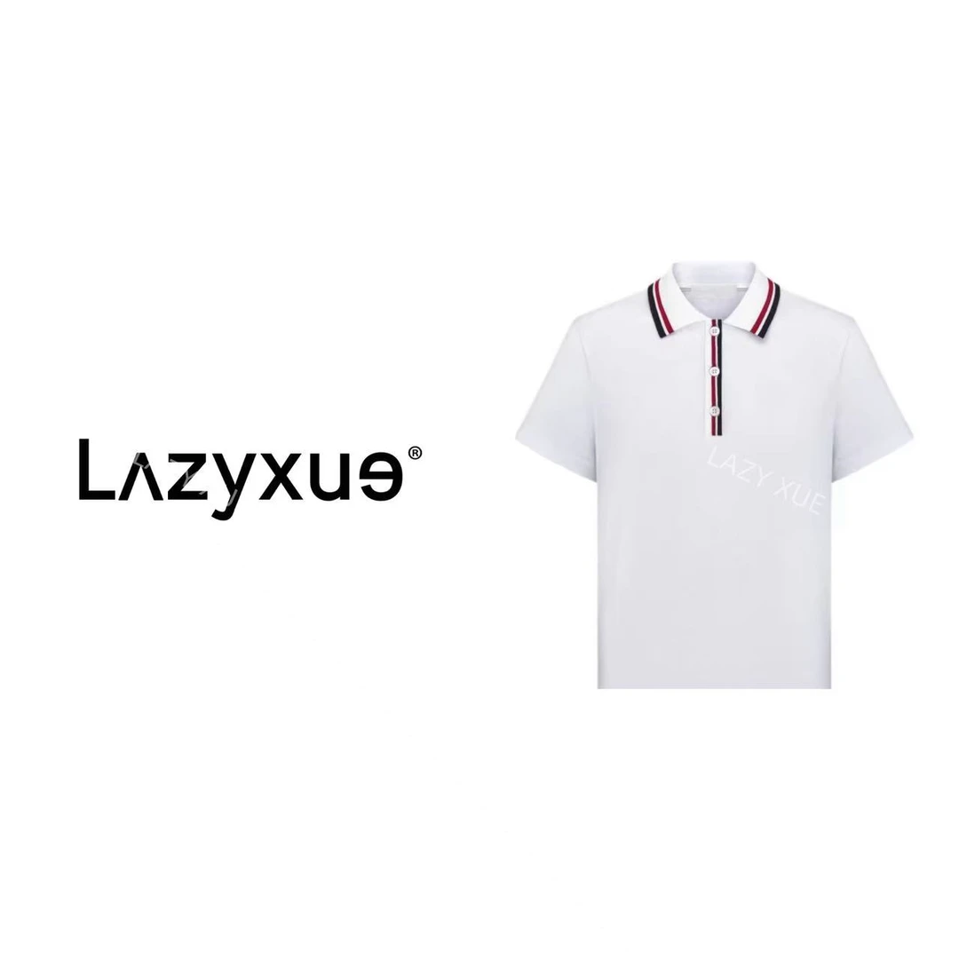 LAZYXUE薛懒懒/”新贵“春夏新款网球风字母针织短袖POLO上衣 25195