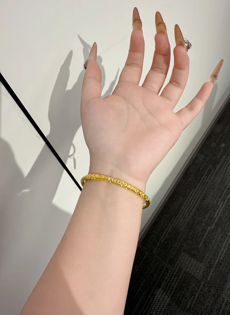 足银手镯 卷草纹手镯