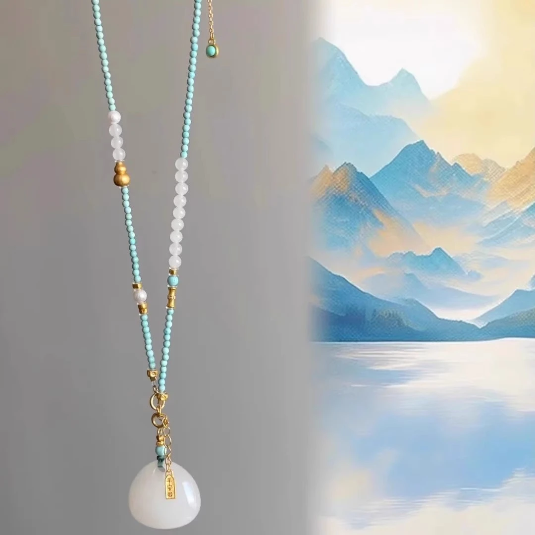 万能链diy吊坠挂绳新中式清冷感项链镀18k色拉丝葫芦氛围感配饰