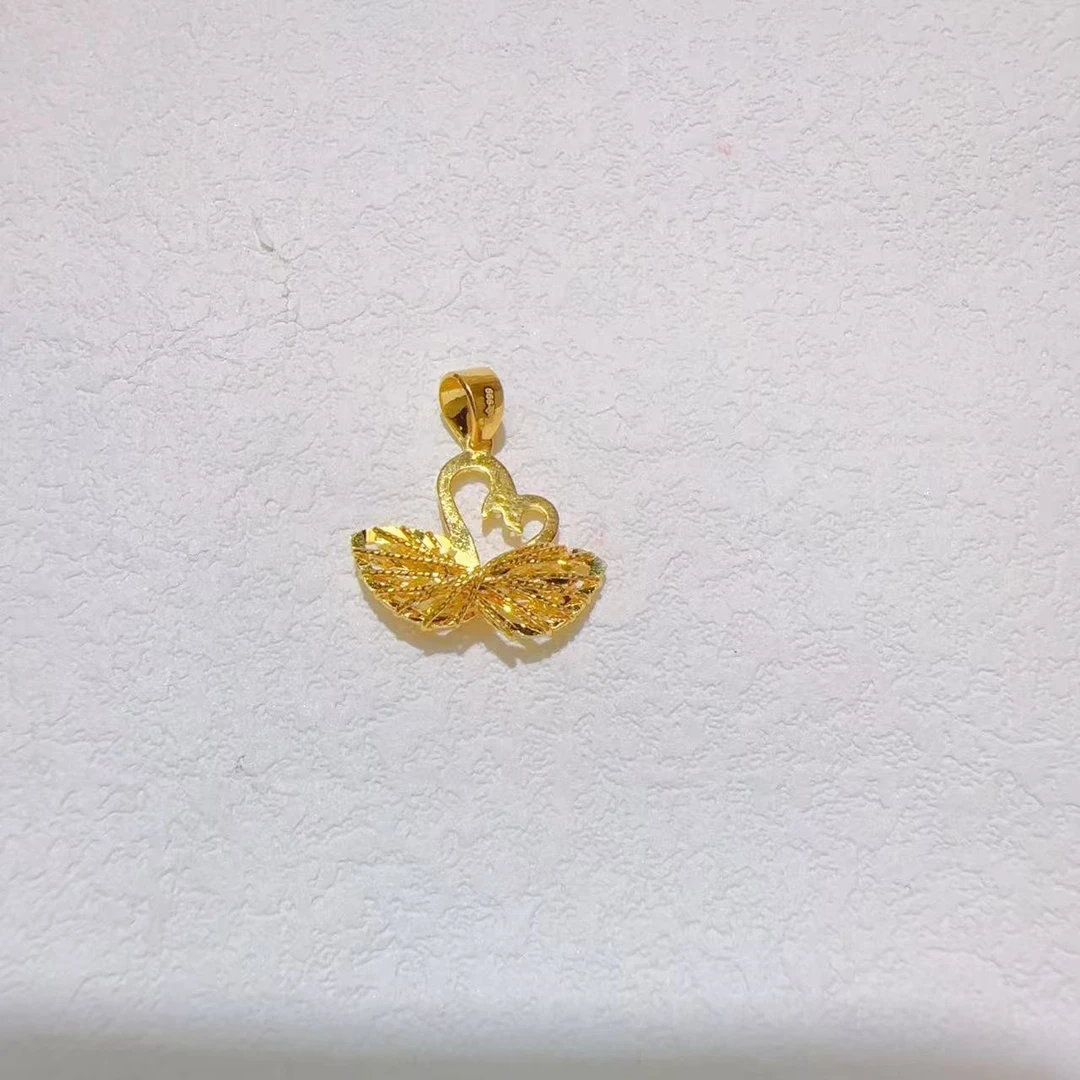 足金拉丝双面天鹅吊坠/克数±0.01