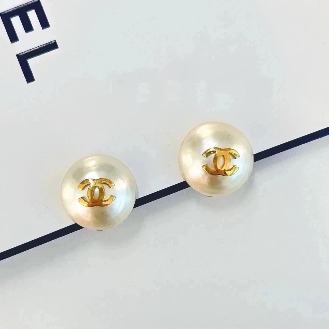 95新 Chanel/香奈儿 Chanel vintage香奈儿中古胖丁珍珠耳夹
